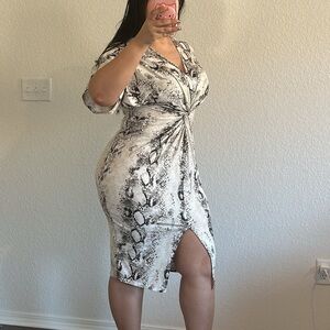 Elegant Snake Print Dress